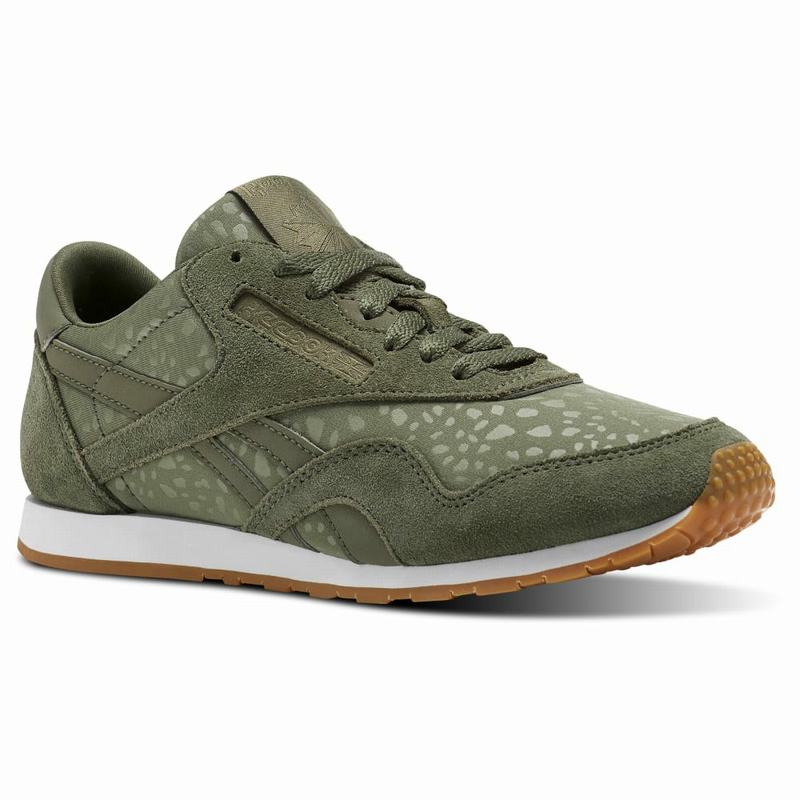 Tenisi Reebok Classic Nylon Slim Text Lux Dama Verzi/Albi Romania CA2182JA